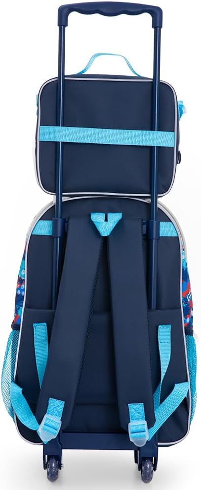 Eazy Kids Set of 5 Trolley 17" School Bag Combo - Soccer Blue