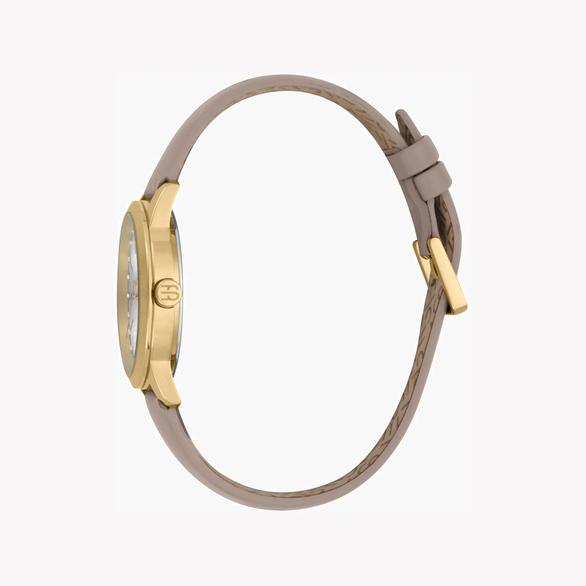 Esprit Luxury Women's Watch-Beige Leather Strap&Elegant Silver Dial
