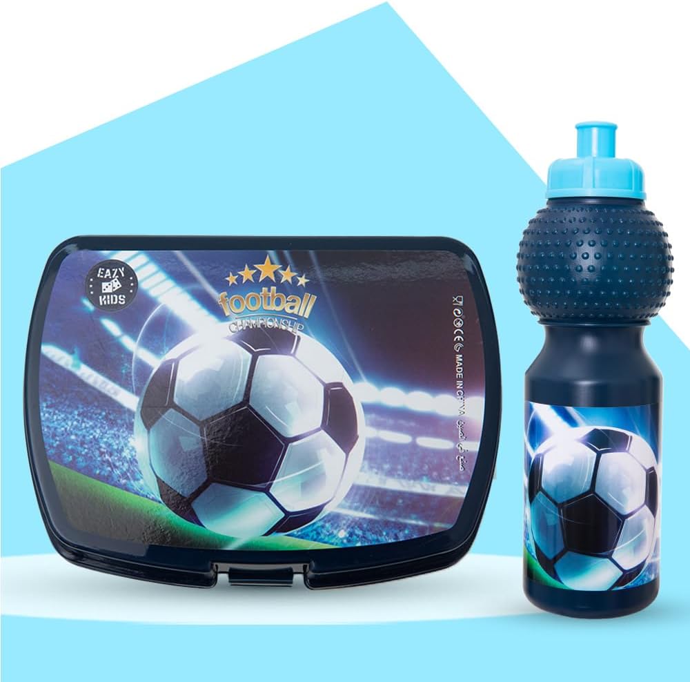 Eazy Kids Set of 5 Trolley 17" School Bag Combo - Soccer Blue