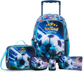 Eazy Kids Set of 5 Trolley 17" School Bag Combo - Soccer Blue