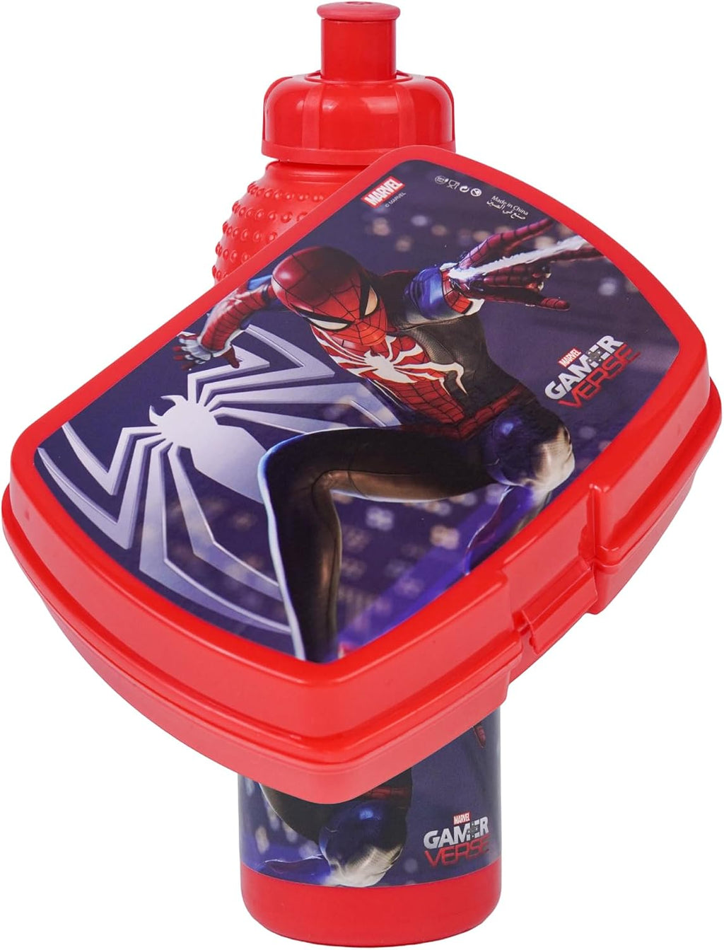 Marvel Spider-Man Toddler 3-in-1 Trolley Set 13" – Official Spider-Man Rolling Backpack with Water Bottle & Lunch Box, Wheeled Preschool School Bag Set for Kids | Boys School Bag