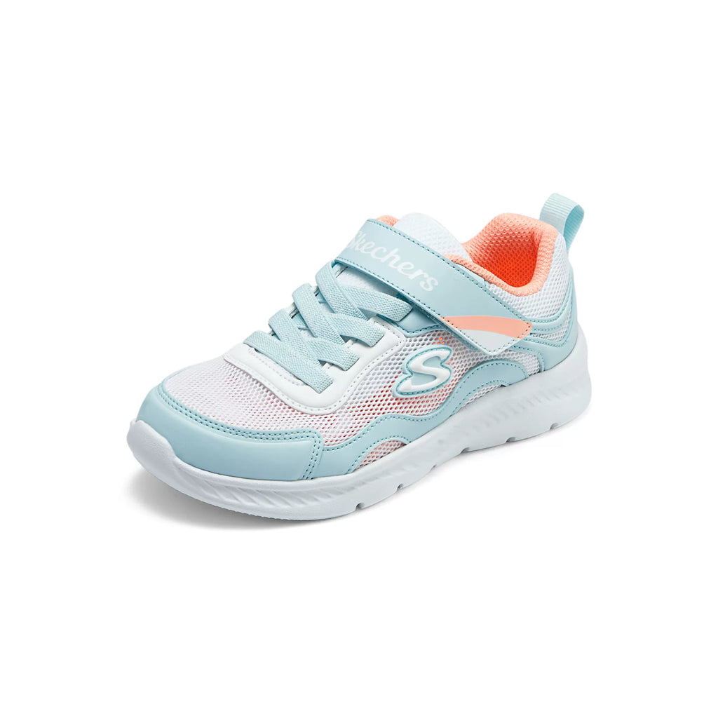 Skechers斯凯奇女童鞋夏季新款单网撞色休闲魔术贴小白鞋319047L