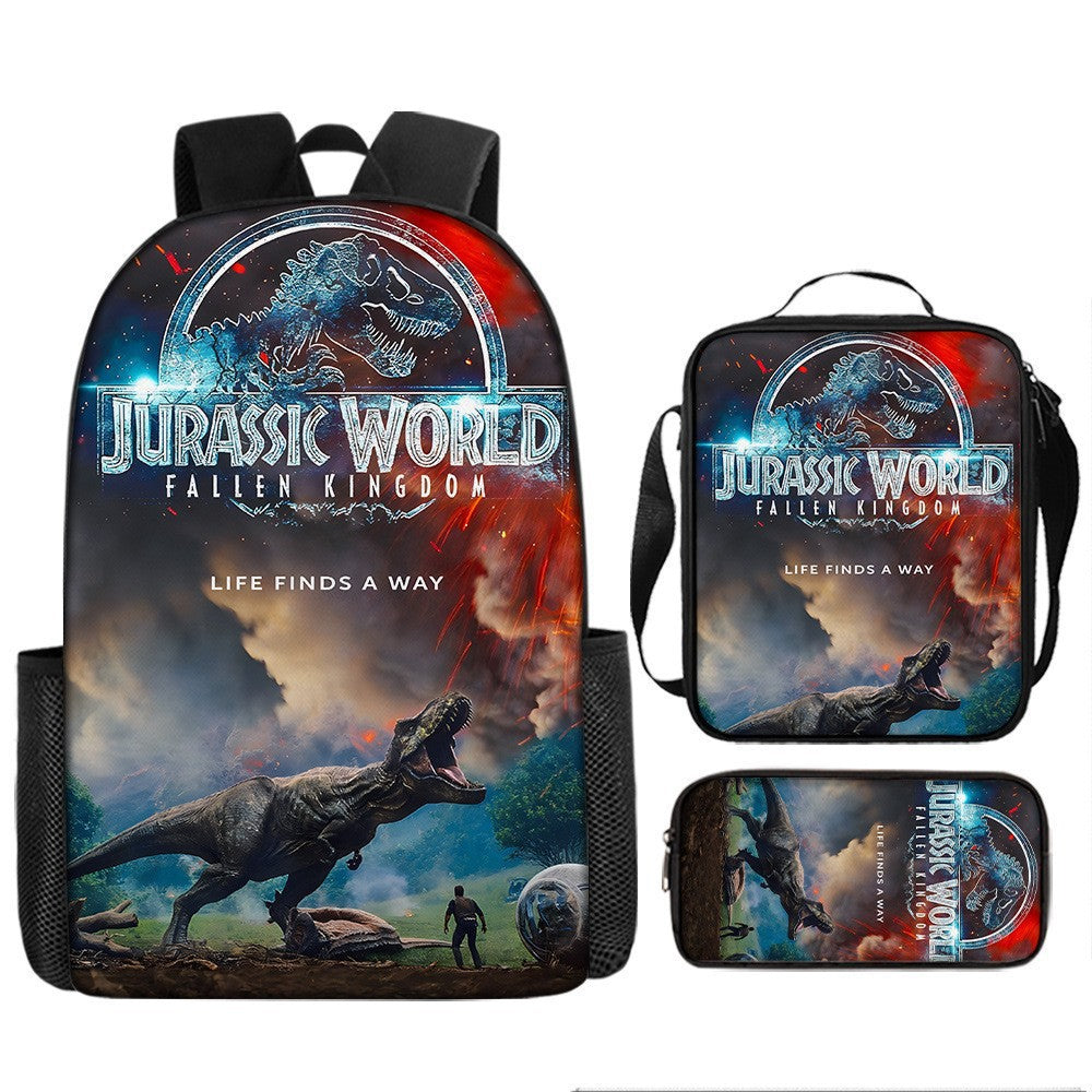 Cross-border Jurassic Bag for Middle School Students Large Capacity