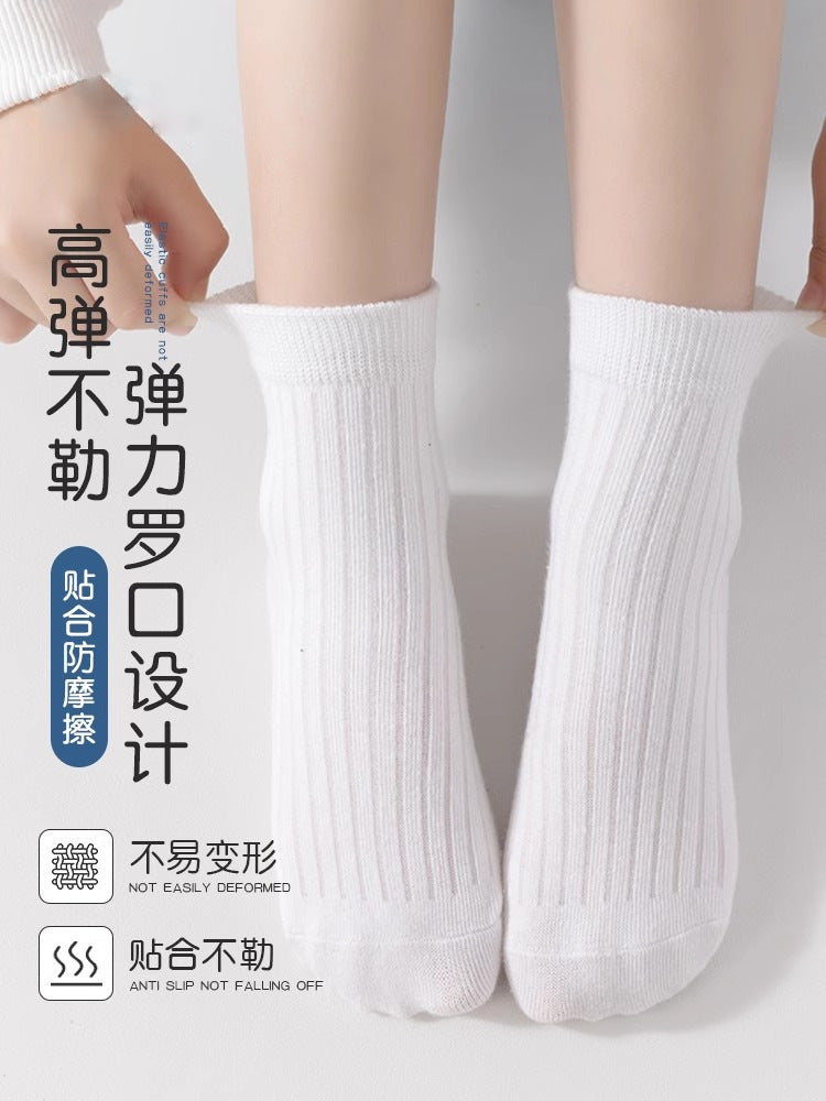 儿童袜子夏季薄款a类新疆棉吸汗透气男童袜子中大童学生纯色棉袜