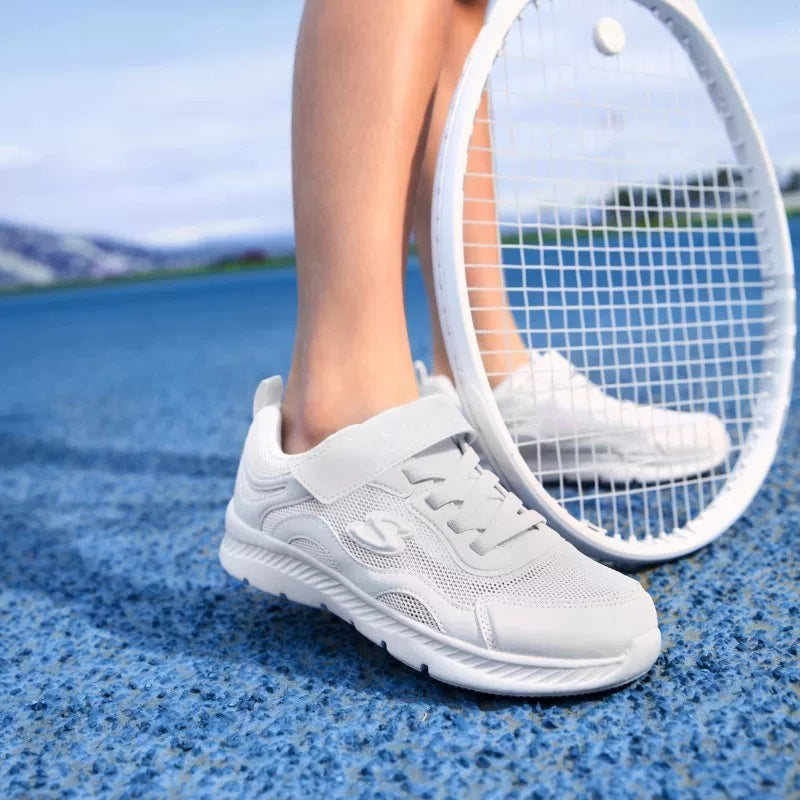 Skechers斯凯奇女童鞋夏季新款单网撞色休闲魔术贴小白鞋319047L