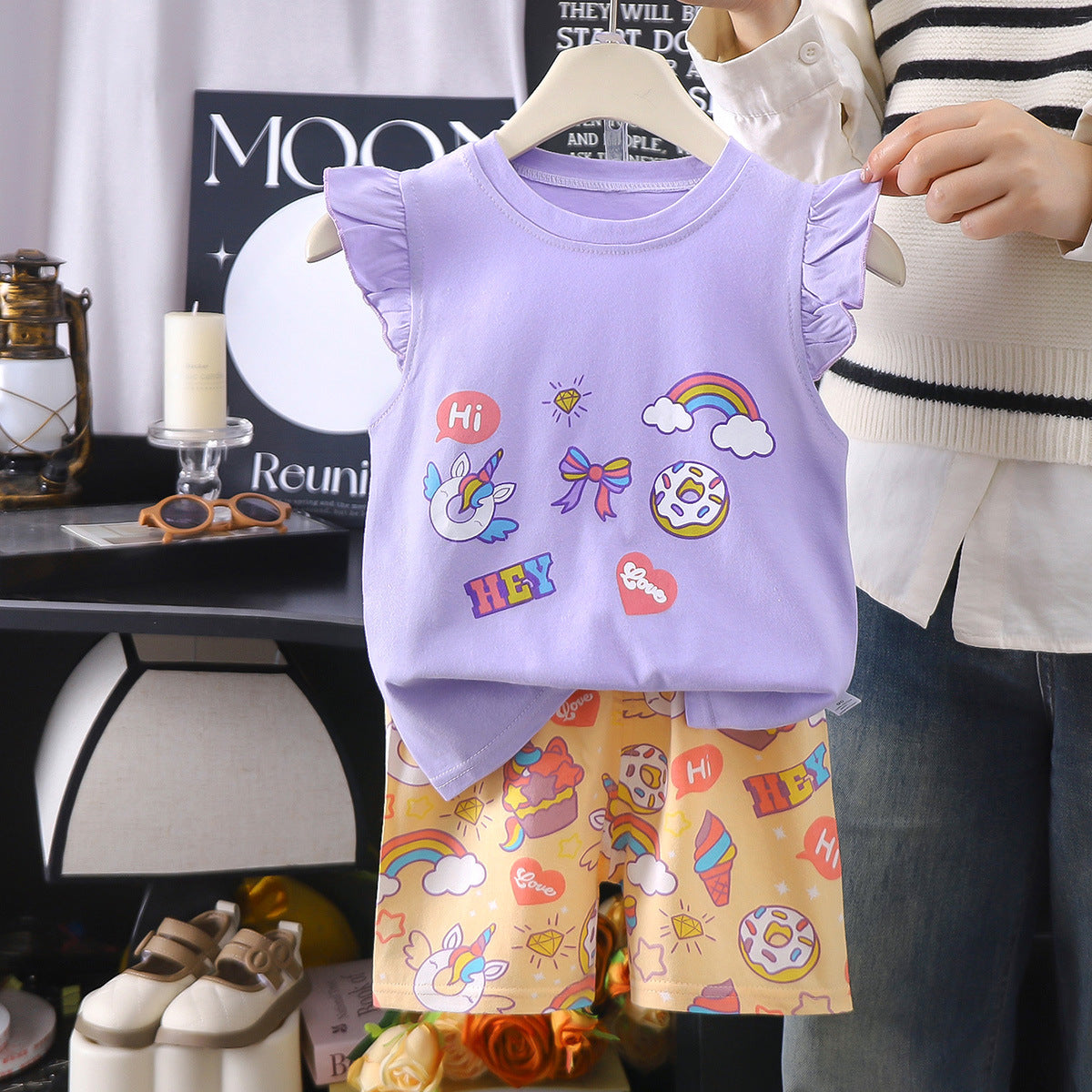 Children's Vest Suit Pure Cotton Girls Summer