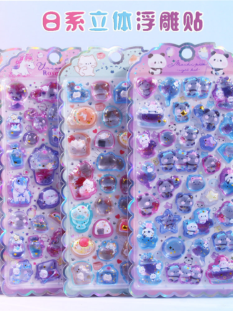 Japanese style 3D embossed stickers