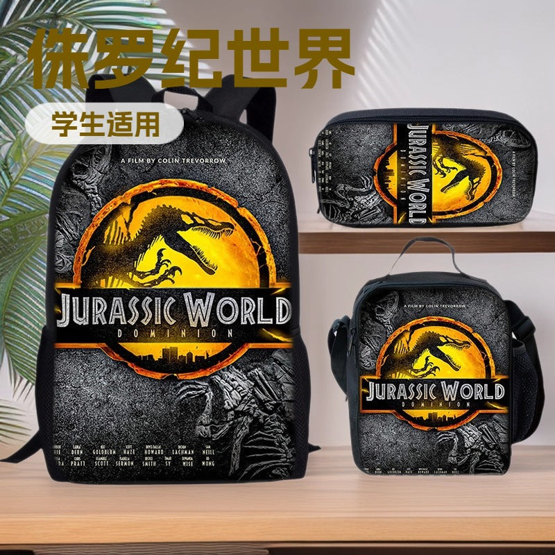 Cross-border Jurassic Bag for Middle School Students Large Capacity