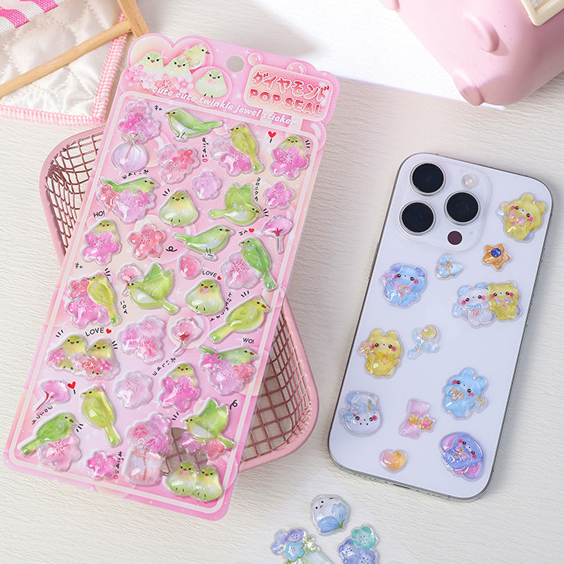 Japanese soft cute animal 3D solid relief stickers