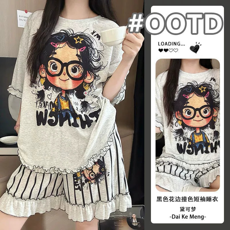 New Women's Short Sleeve Pajama