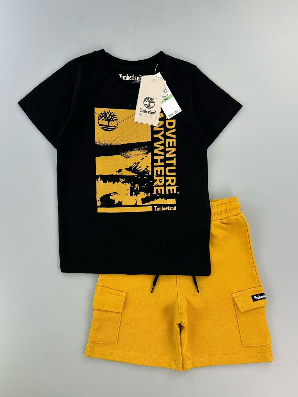 Trendy Euro-American style striped T-shirt and shorts set for boys—stylish, casual, and perfect for summer