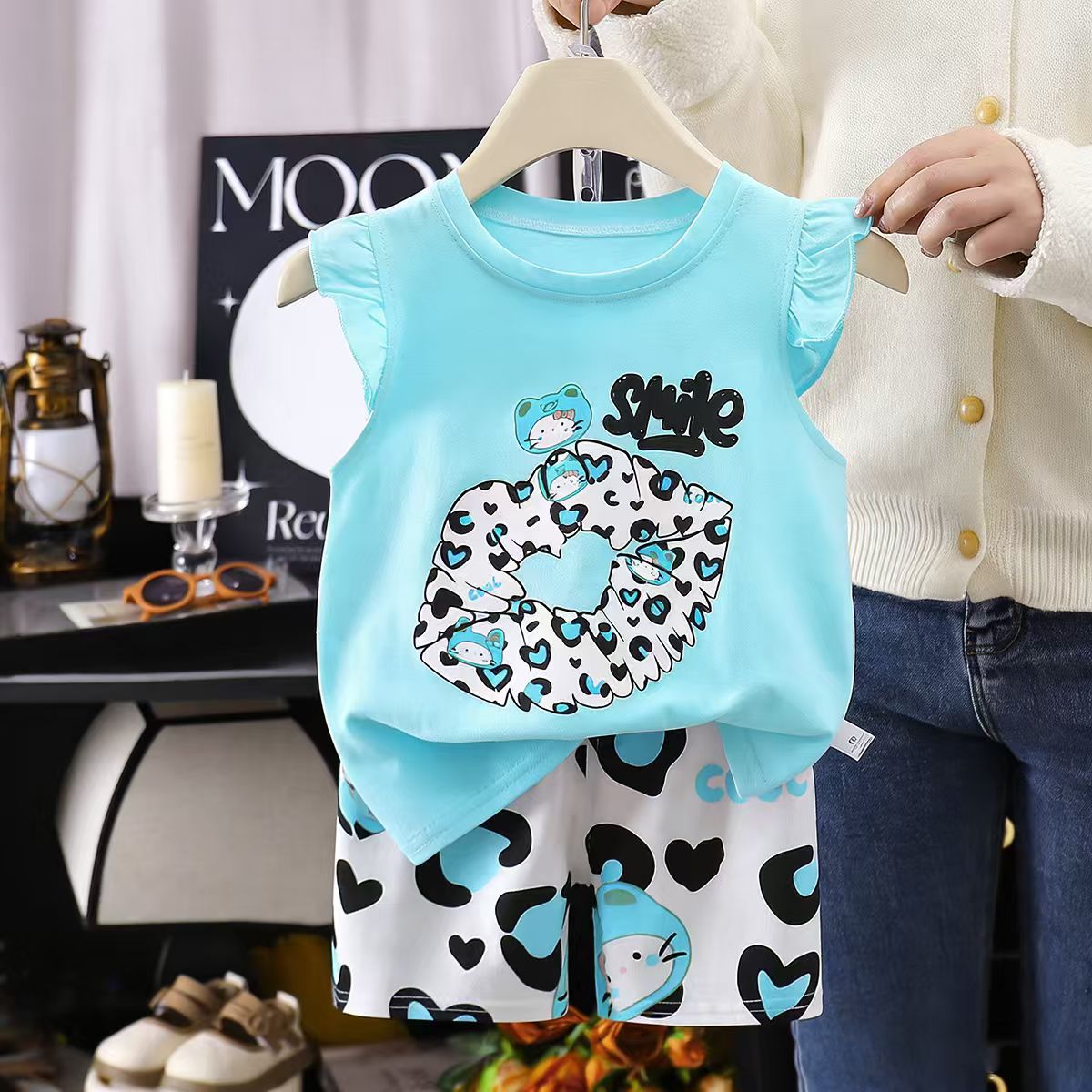 Children's Vest Suit Pure Cotton Girls Summer