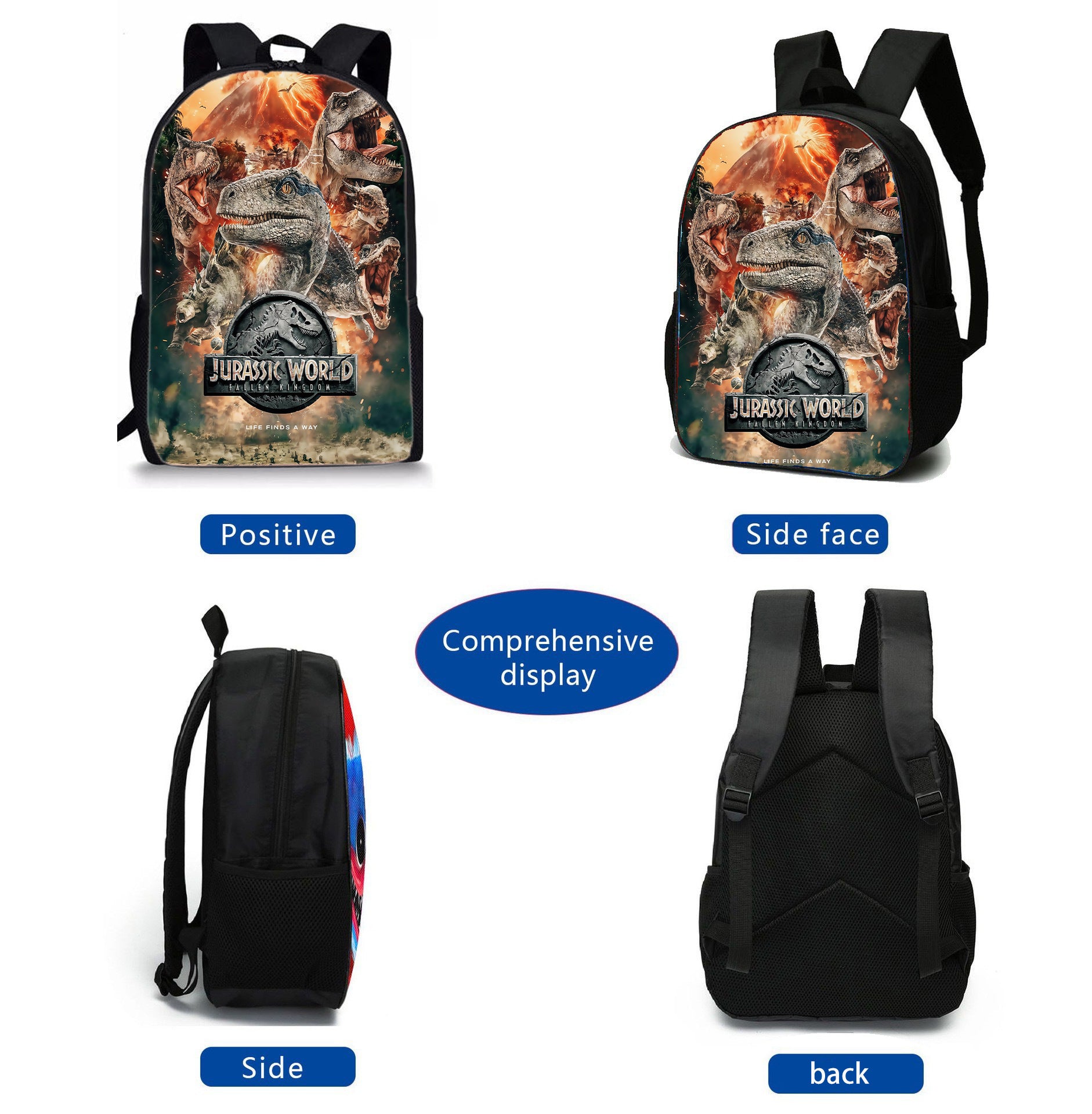 Cross-border Jurassic Bag for Middle School Students Large Capacity