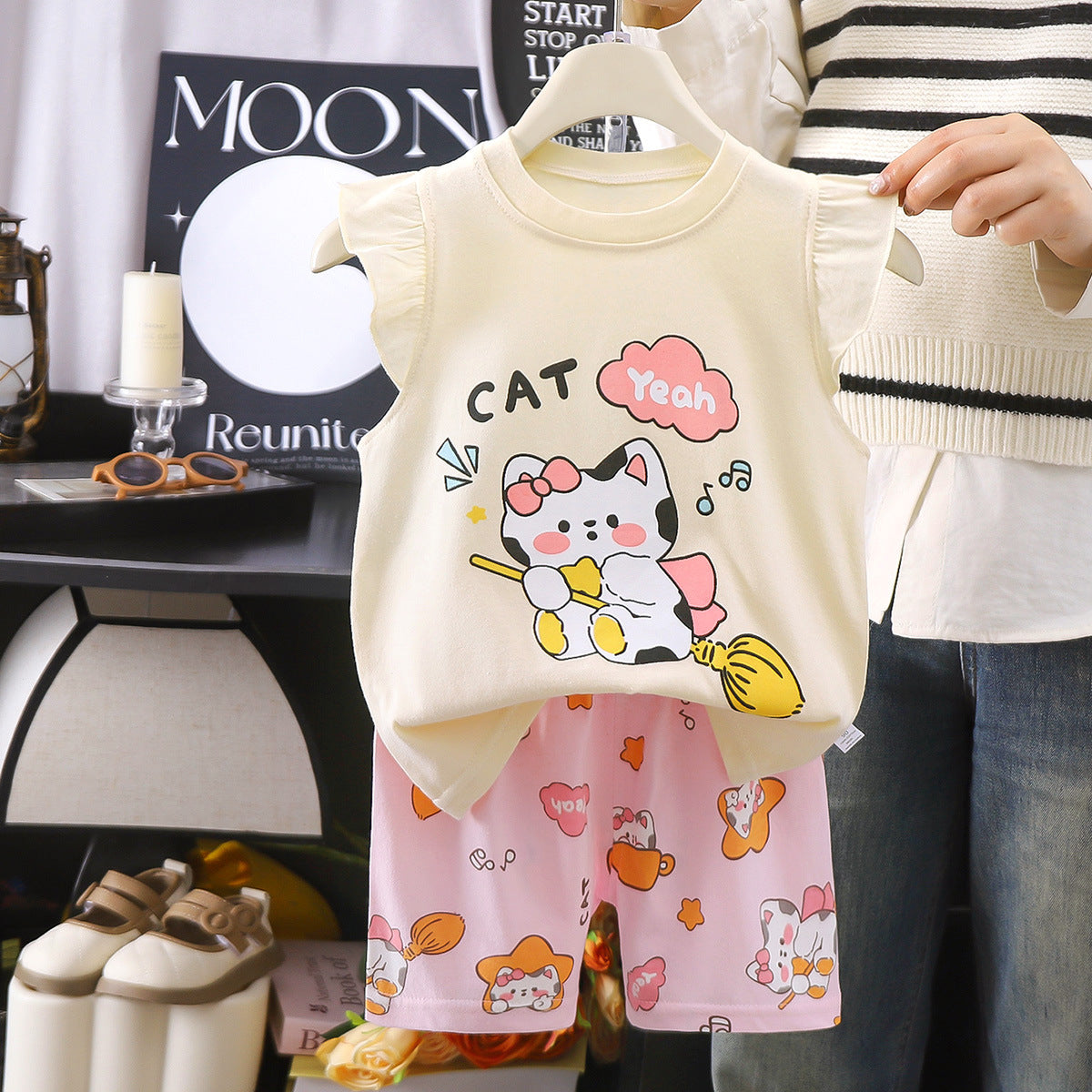 Children's Vest Suit Pure Cotton Girls Summer