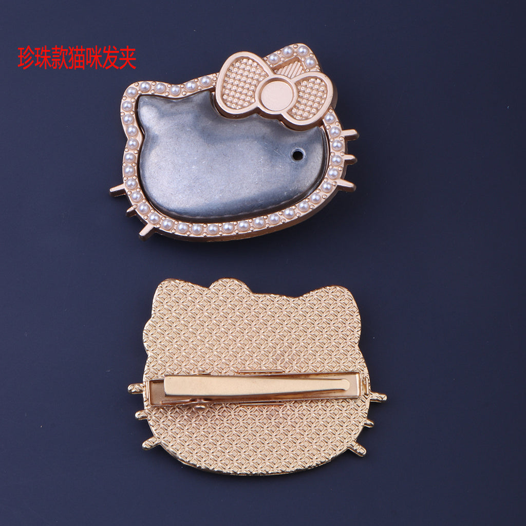 Song brocade base DIY handmade fabric with lid, base support cloth, butterfly cat brooch, hair claw, new hair clip, updo, hair accessory