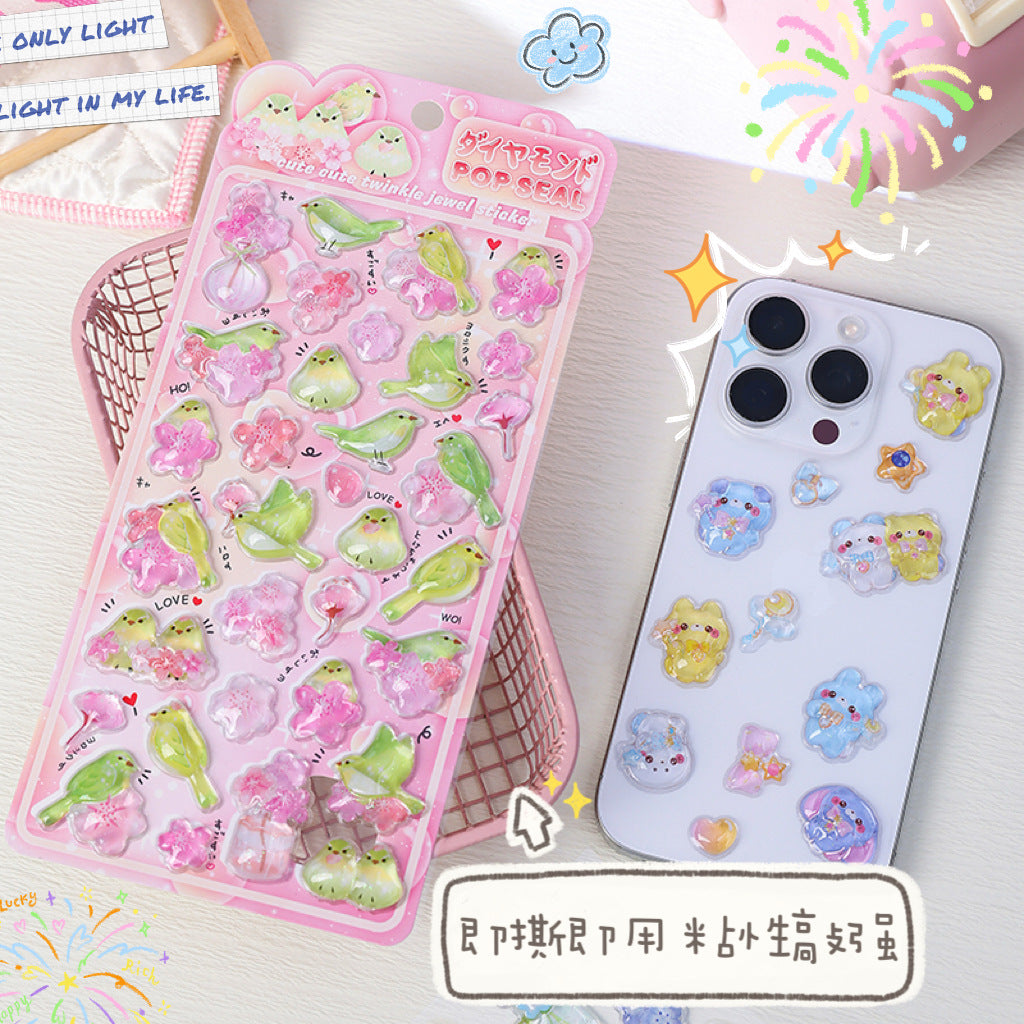 Japanese soft cute animal 3D solid relief stickers