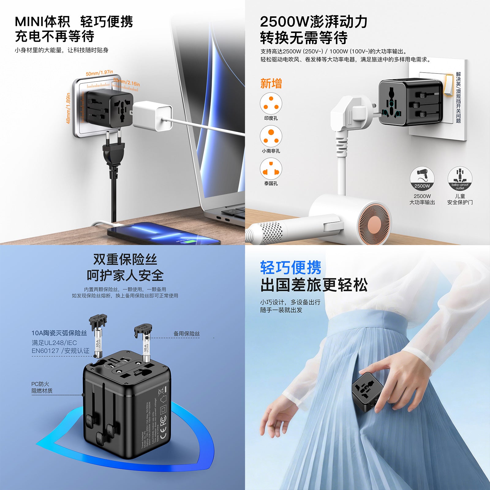New super mini travel adapter