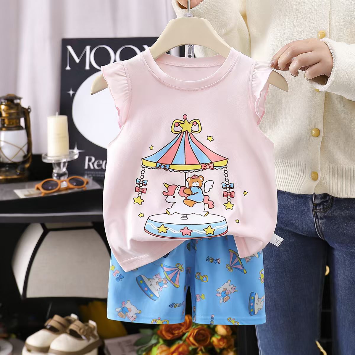 Children's Vest Suit Pure Cotton Girls Summer