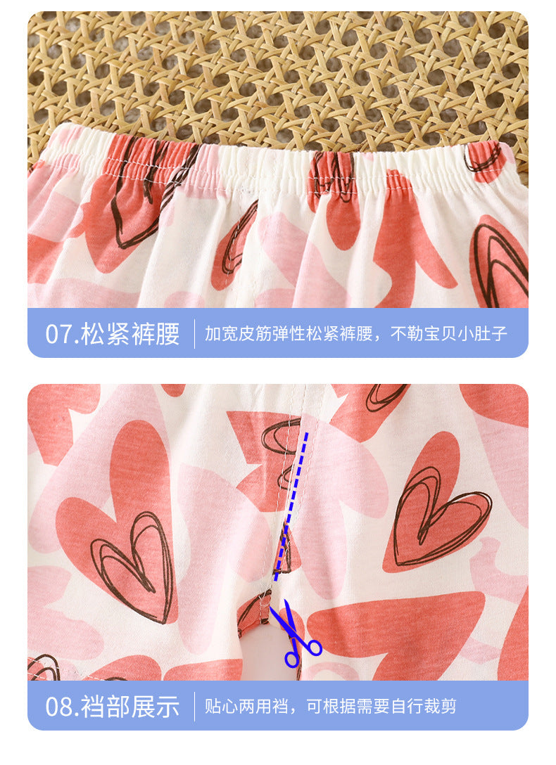 Children's Vest Suit Pure Cotton Girls Summer
