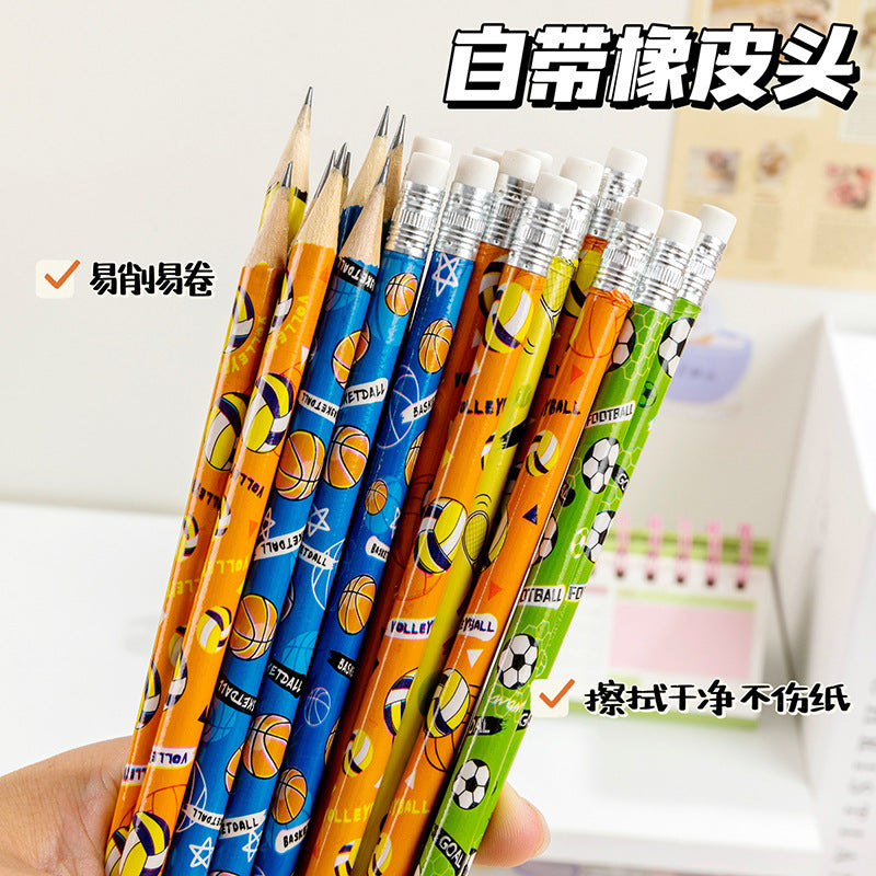 2026年美加墨世界杯足球造型原木铅笔HB卡通铅笔小学生奖励小礼品