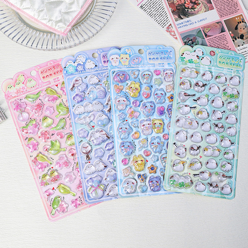 Japanese soft cute animal 3D solid relief stickers