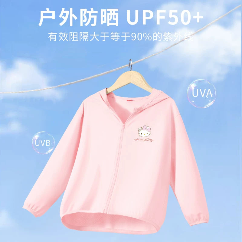 美乐蒂女童防晒衣2025新款夏季轻薄款外套上衣防紫外线儿童防晒服