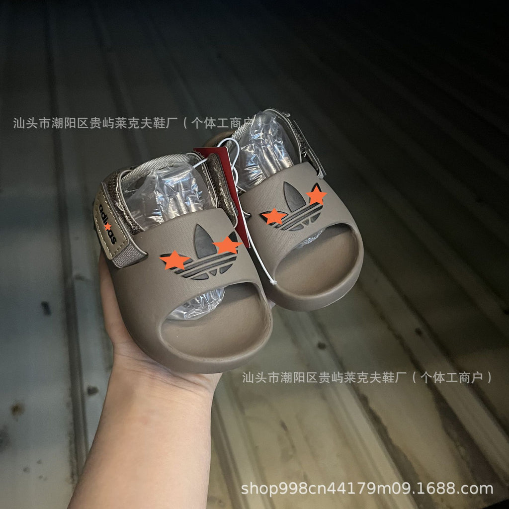 夏季包头魔术贴拖鞋儿童新款软轻便厚底可两穿防滑儿童多巴胺凉鞋