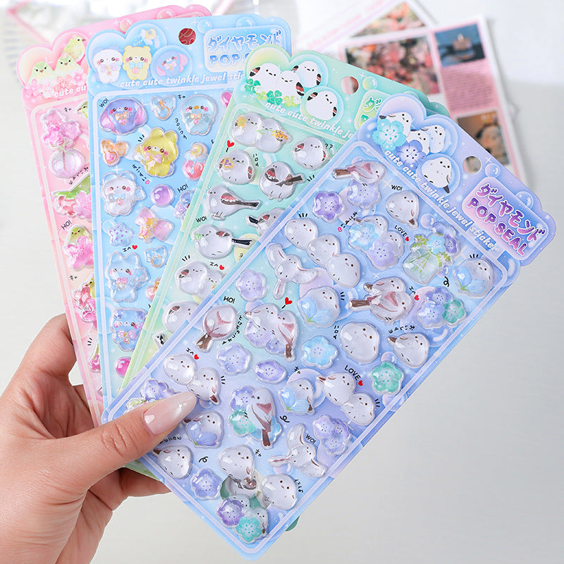 Japanese soft cute animal 3D solid relief stickers