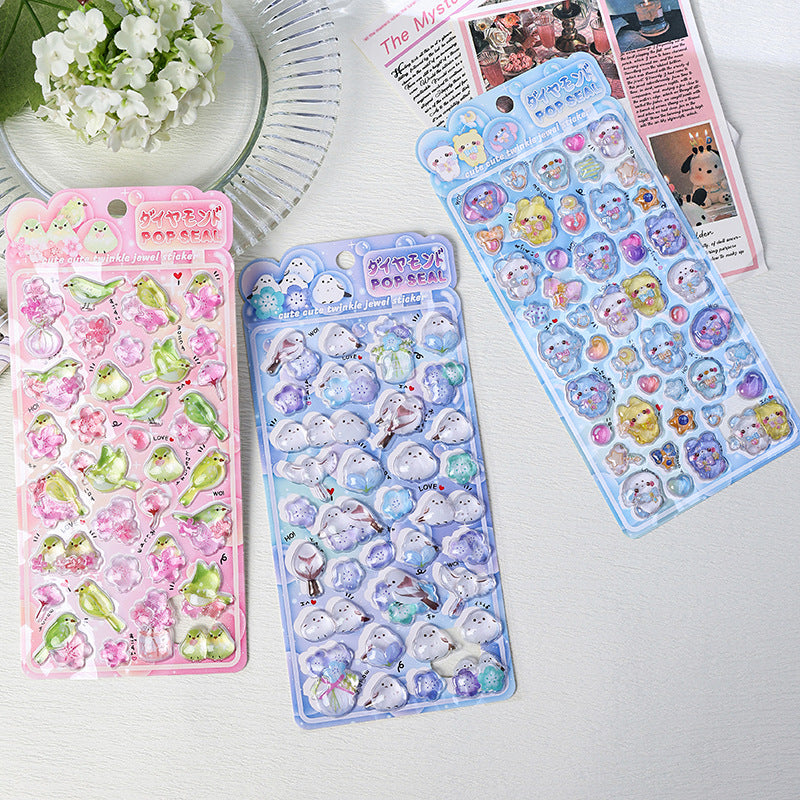 Japanese soft cute animal 3D solid relief stickers
