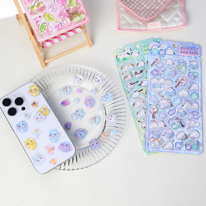 Japanese soft cute animal 3D solid relief stickers