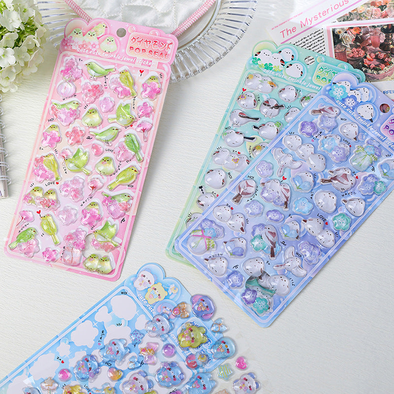 Japanese soft cute animal 3D solid relief stickers
