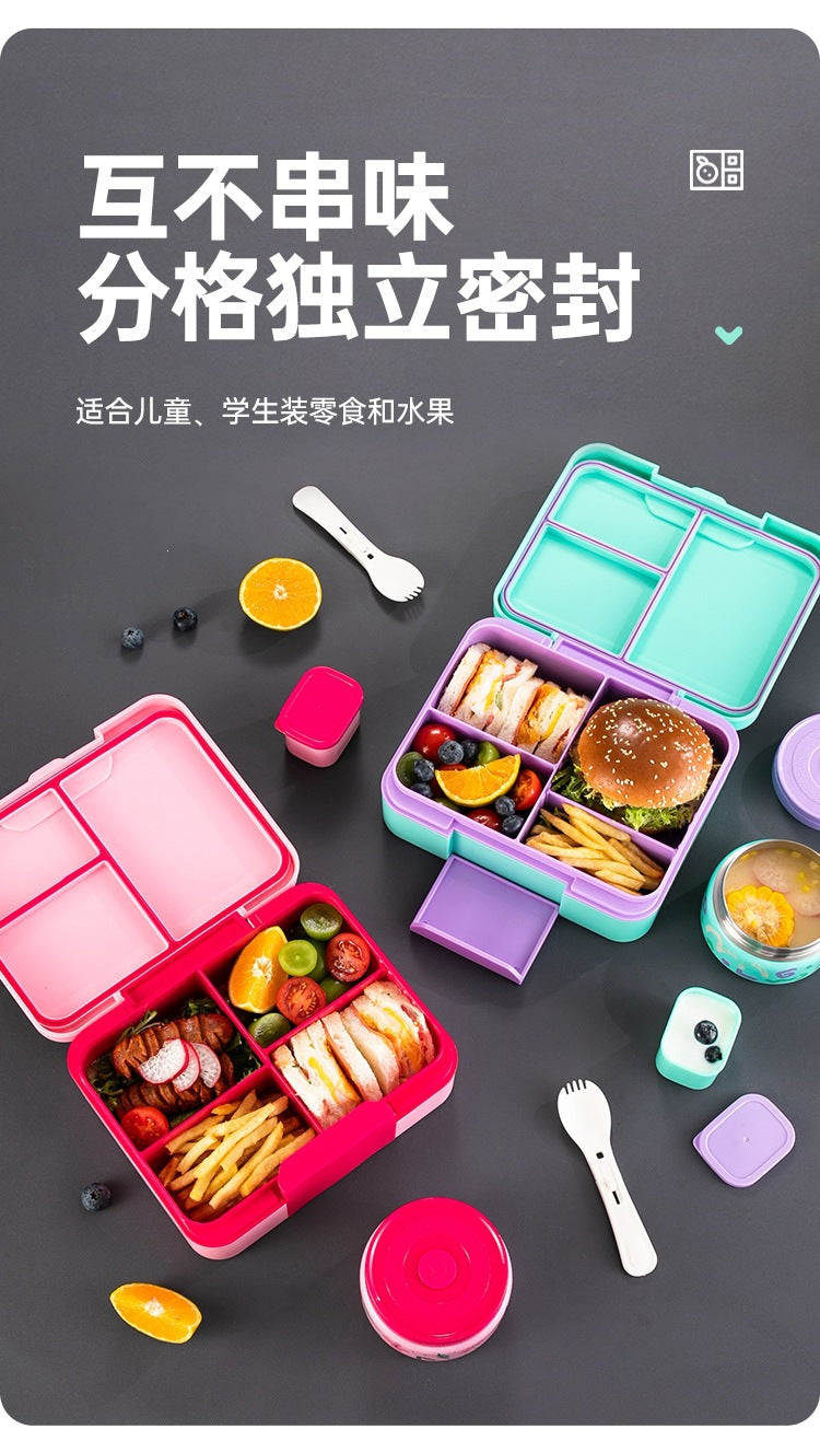 琪加亚马逊跨境学生饭盒带餐沙拉盒可微波炉加热便当盒儿童零食盒