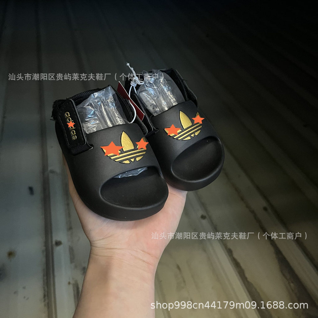 夏季包头魔术贴拖鞋儿童新款软轻便厚底可两穿防滑儿童多巴胺凉鞋