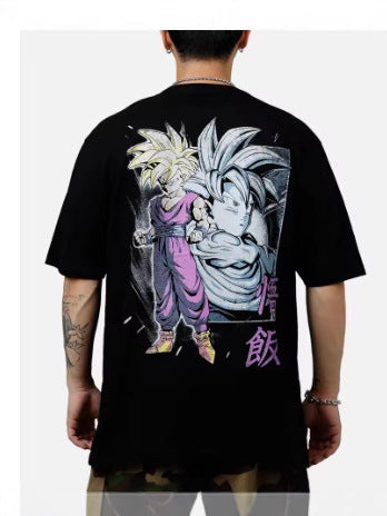 Dragon Ball-themed short-sleeved T-shirt; a dynamic, summer-style men's tee.
