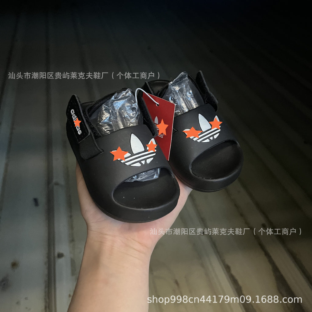 夏季包头魔术贴拖鞋儿童新款软轻便厚底可两穿防滑儿童多巴胺凉鞋