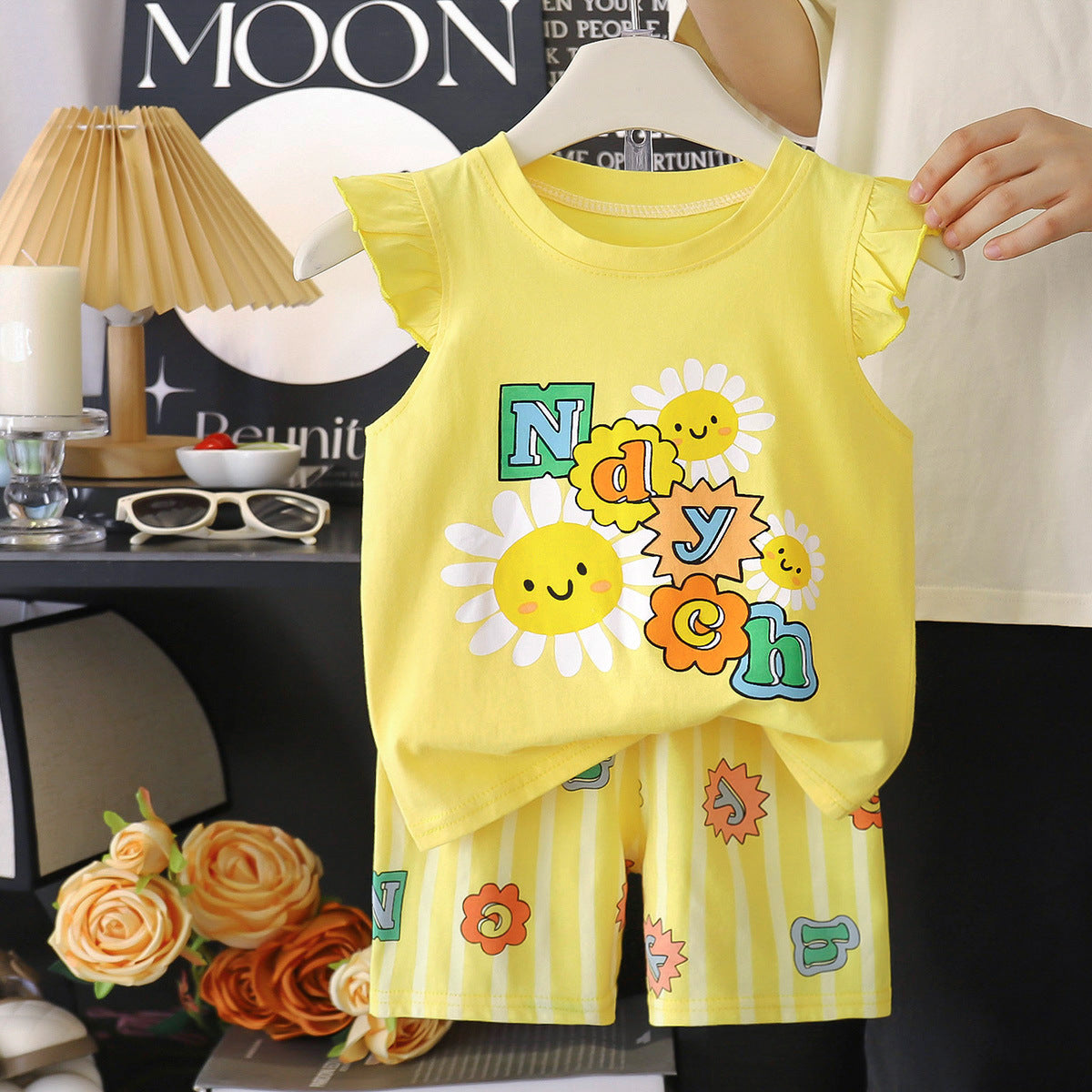 Children's Vest Suit Pure Cotton Girls Summer
