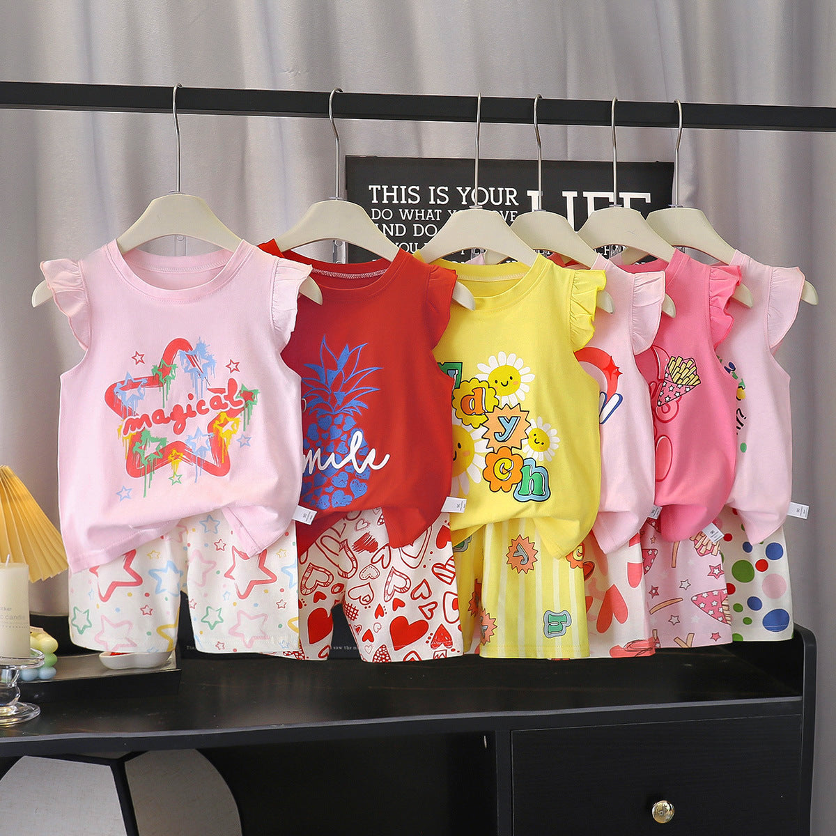 Children's Vest Suit Pure Cotton Girls Summer
