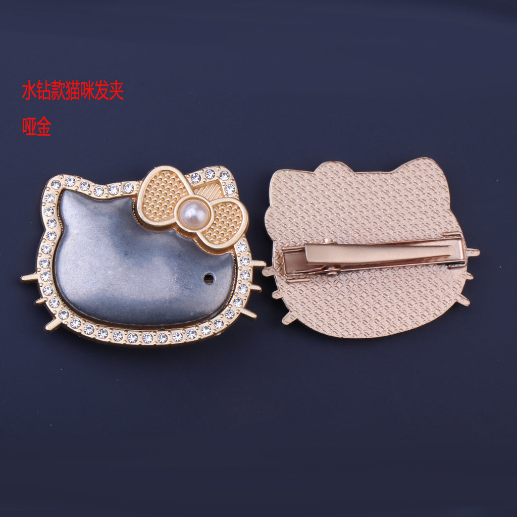 Song brocade base DIY handmade fabric with lid, base support cloth, butterfly cat brooch, hair claw, new hair clip, updo, hair accessory