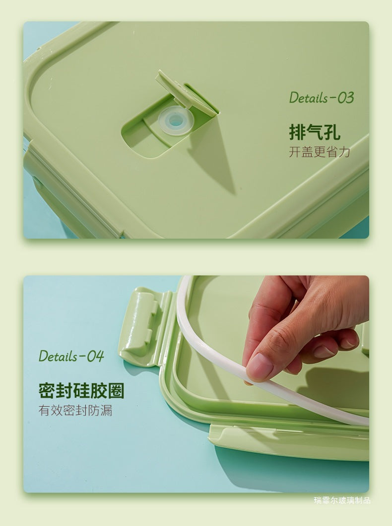饭盒上班族可微波炉加热专用耐热玻璃学生餐盒保鲜水果分隔便当碗