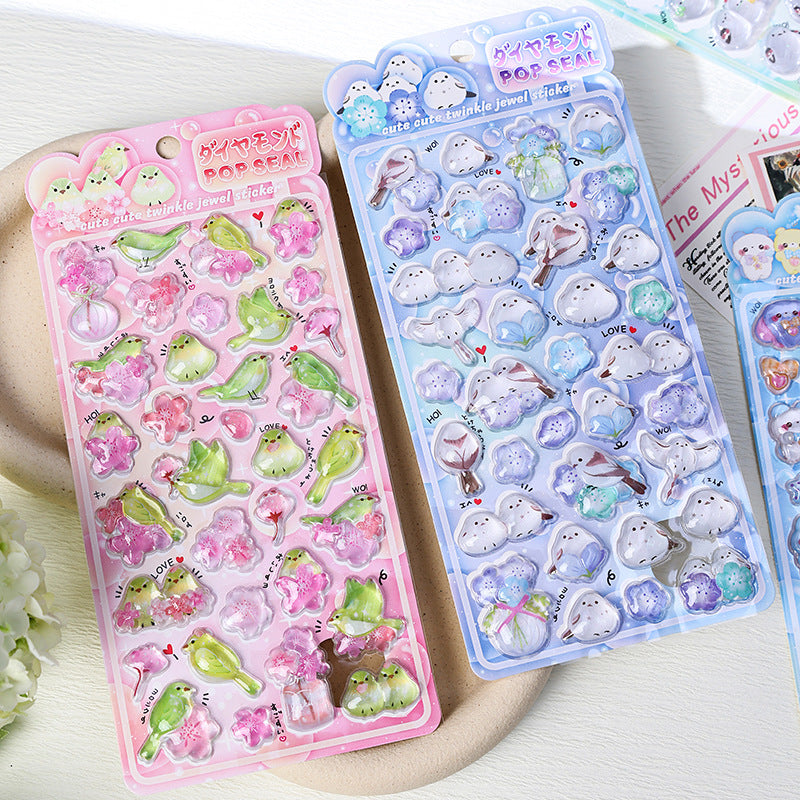 Japanese soft cute animal 3D solid relief stickers
