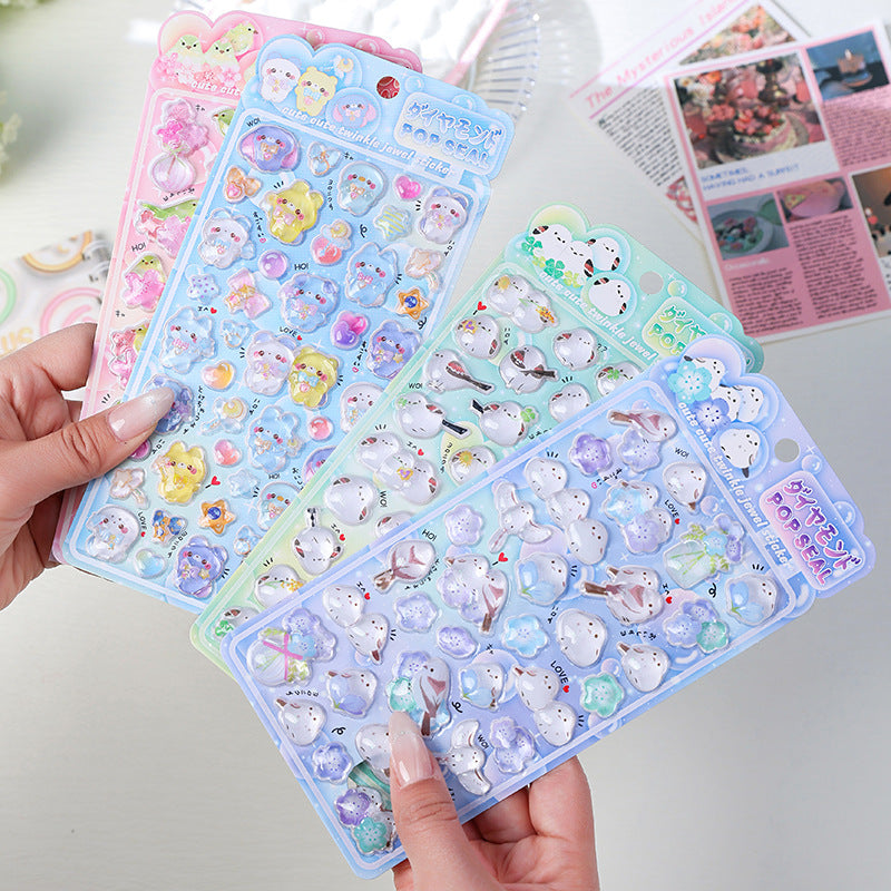 Japanese soft cute animal 3D solid relief stickers