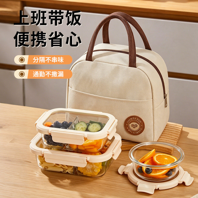 保鲜盒高硼硅微波炉加热玻璃饭盒冰箱收纳保鲜碗带盖长方形便当盒
