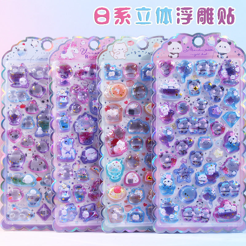 Japanese style 3D embossed stickers