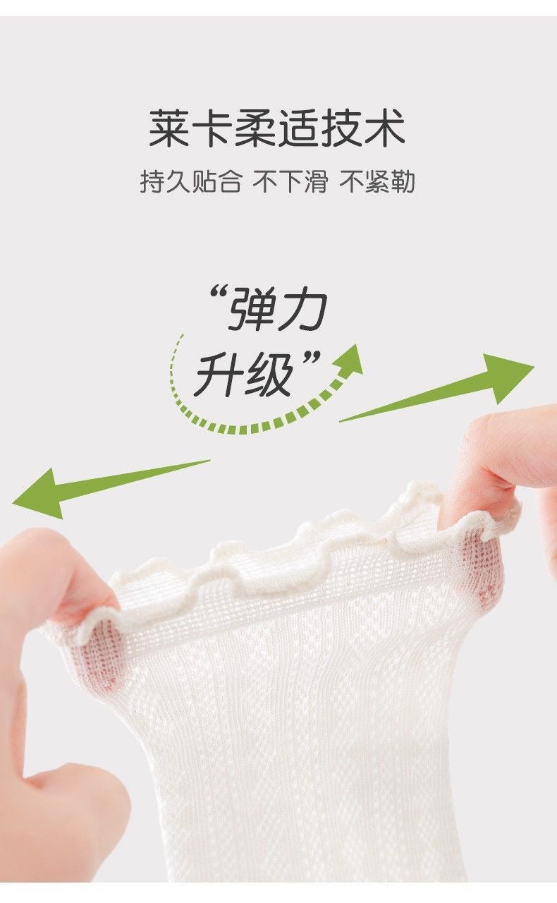 【轻薄不勒】女童白色袜子夏季薄款白袜小女孩公主透气网眼花边袜