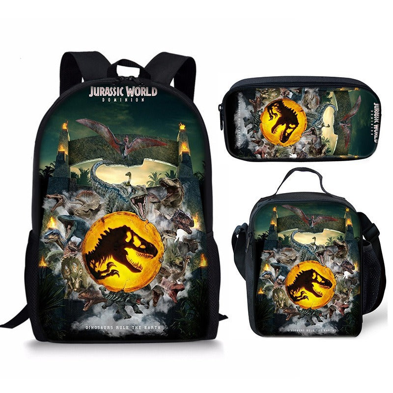 Cross-border Jurassic Bag for Middle School Students Large Capacity