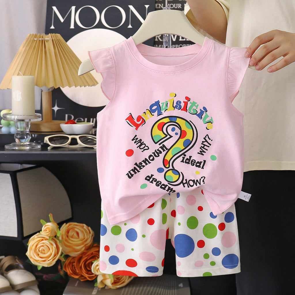 Children's Vest Suit Pure Cotton Girls Summer