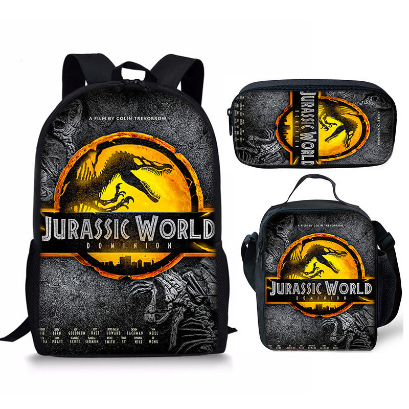 Cross-border Jurassic Bag for Middle School Students Large Capacity
