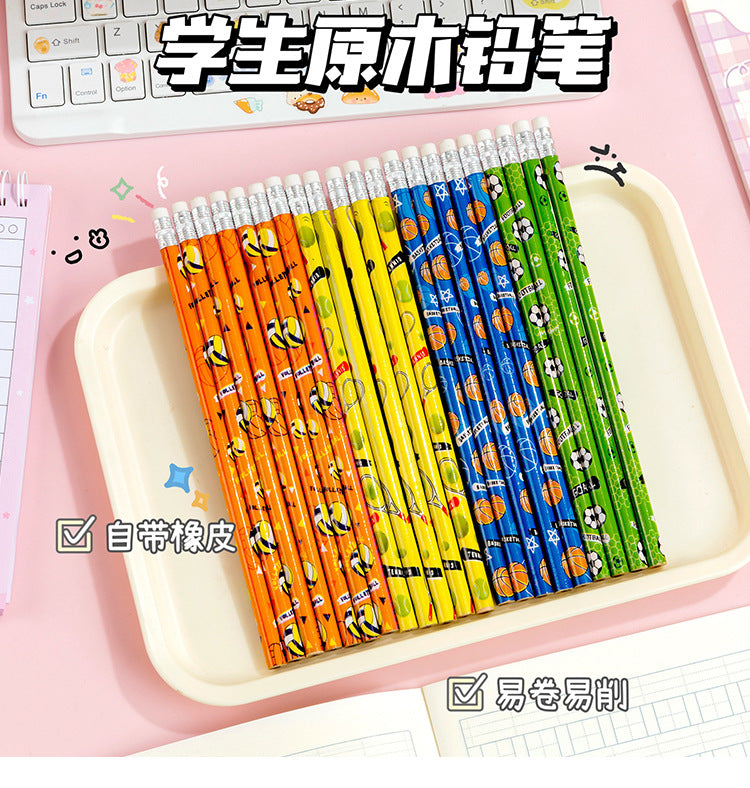 2026年美加墨世界杯足球造型原木铅笔HB卡通铅笔小学生奖励小礼品