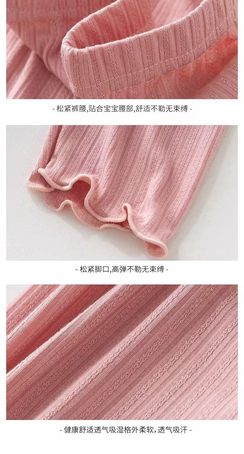 夏季女宝宝七分裤外穿透气百搭舒适裤子中小童大弹力百搭薄款裤子
