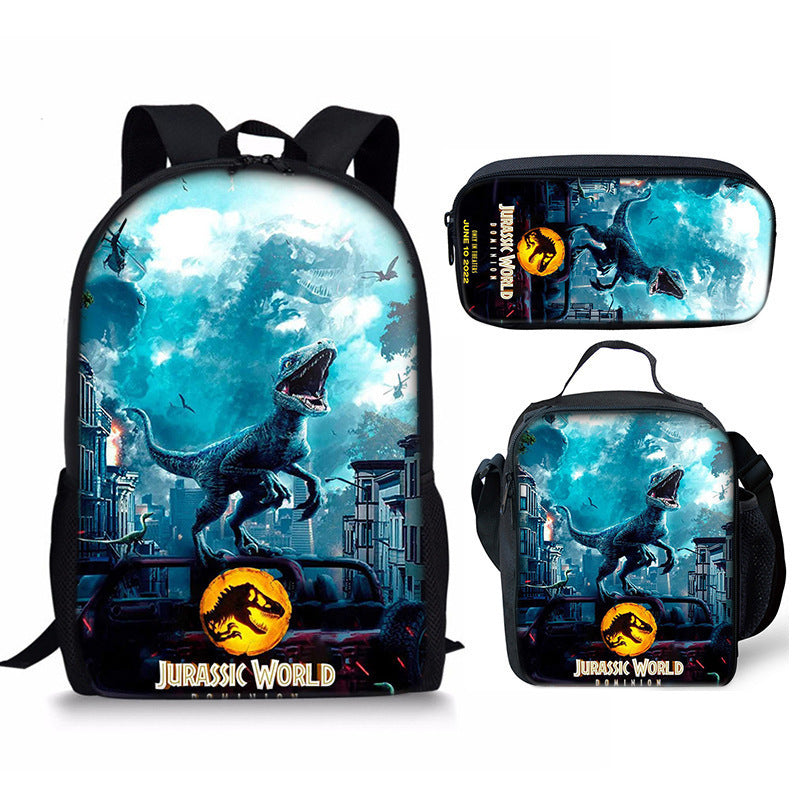 Cross-border Jurassic Bag for Middle School Students Large Capacity